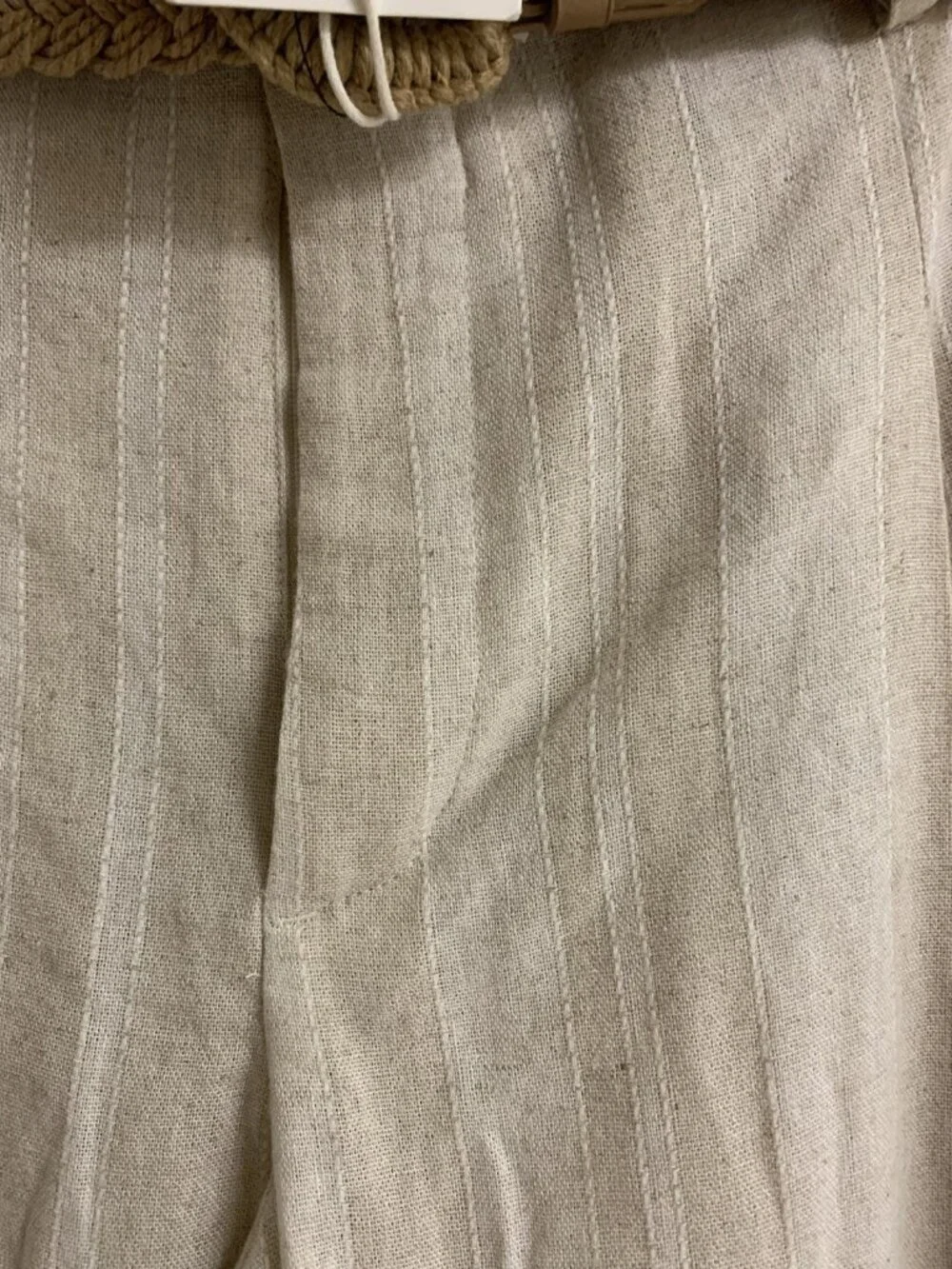ZARA WOMENS STRIPED WIDE LEG PANTS WITH BELT STRIPED/4387/057 Sz M